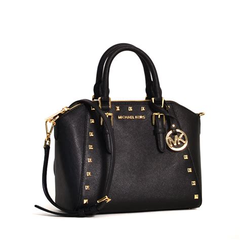 michael kors studded medium ciara|Michael Kors Studded Medium Ciara Saffiano Leather Womens .